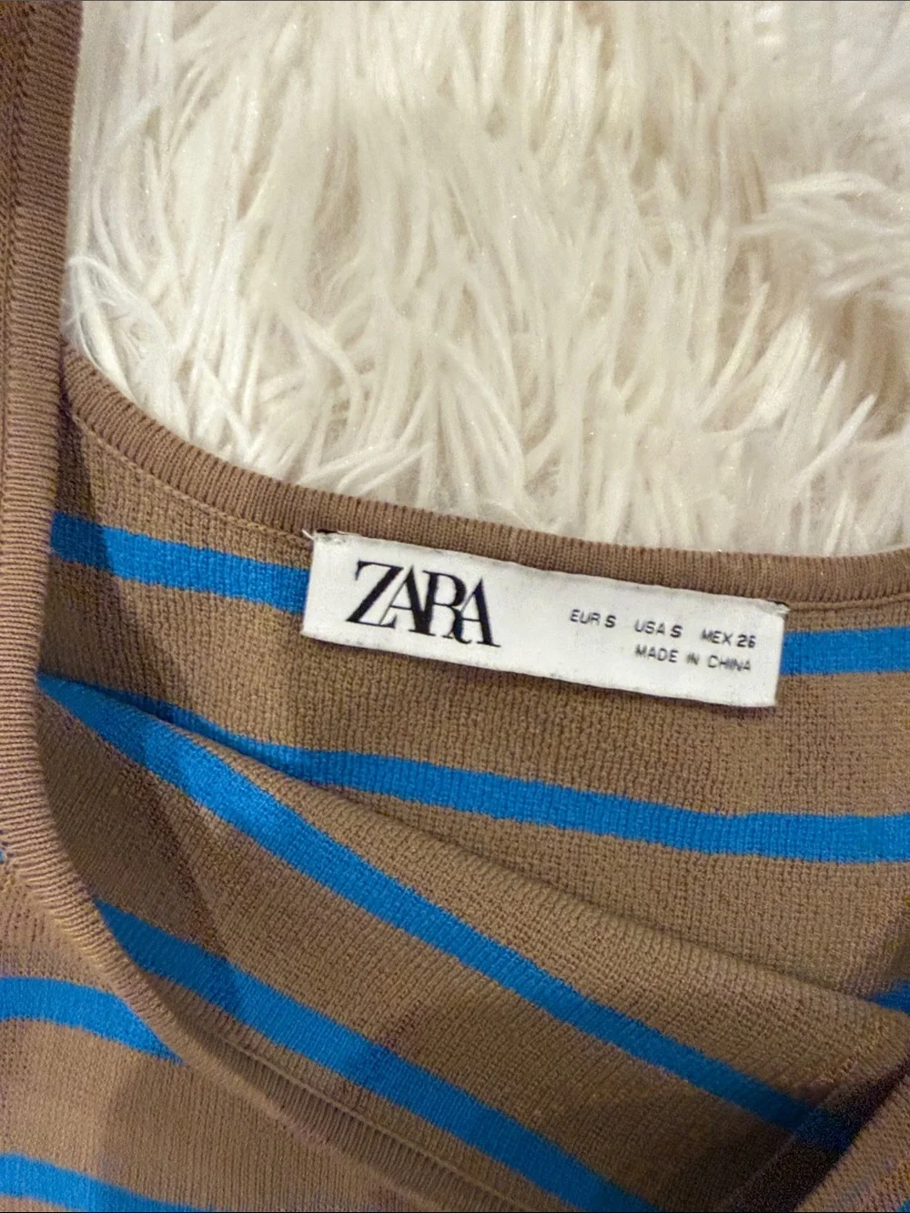 Zara Brown and Blue Striped Kids One-Piece Tank